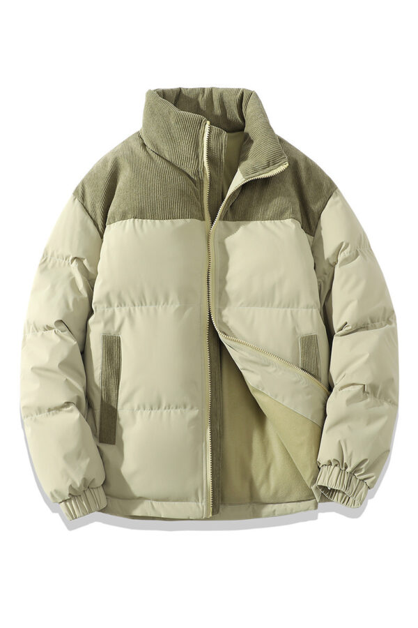 Winter Stand Collar Contrast-colored Coat - Image 5