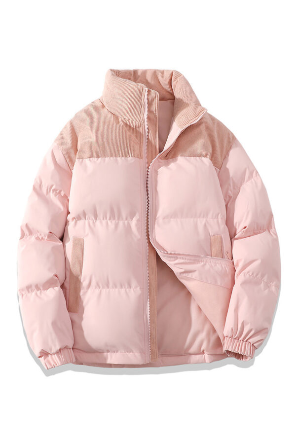 Winter Stand Collar Contrast-colored Coat - Image 8