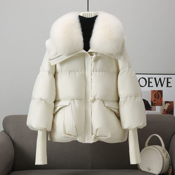 Women's Short Fur Collar Thickened Coat - Image 7
