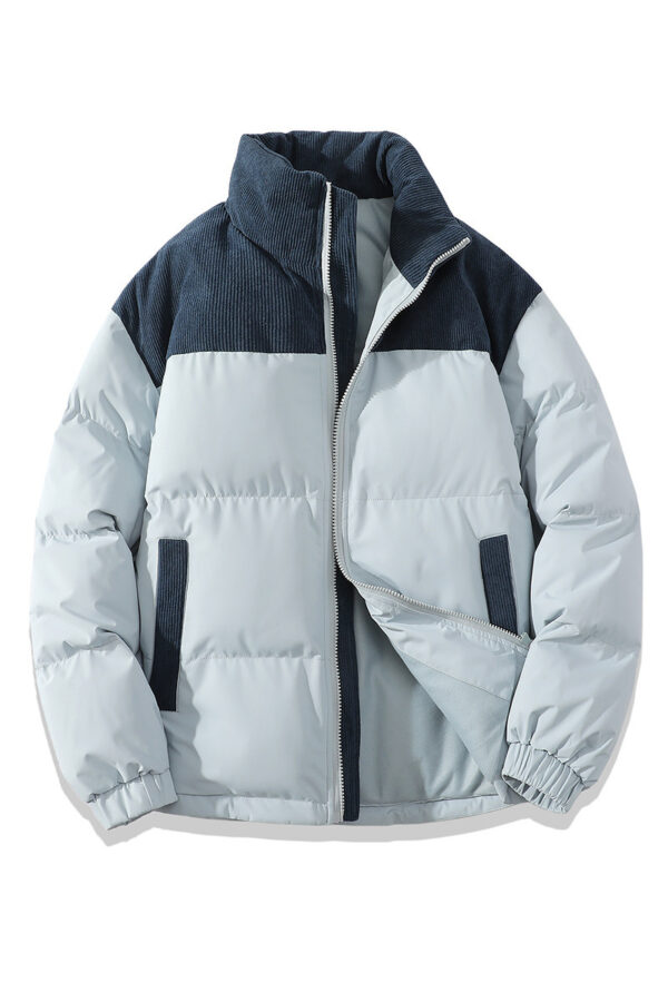 Winter Stand Collar Contrast-colored Coat - Image 6