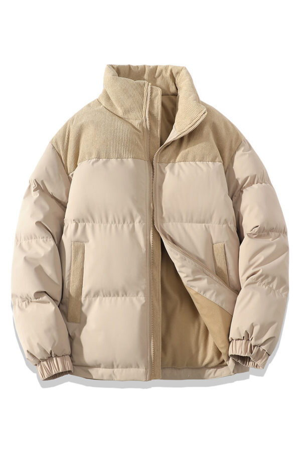 Winter Stand Collar Contrast-colored Coat - Image 2