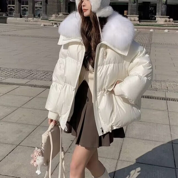 Women's Short Fur Collar Thickened Coat - Image 2