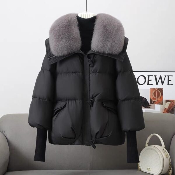 Women's Short Fur Collar Thickened Coat - Image 9