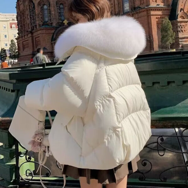 Women's Short Fur Collar Thickened Coat - Image 6