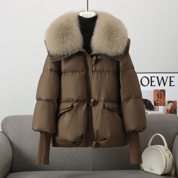 Women's Short Fur Collar Thickened Coat - Image 8