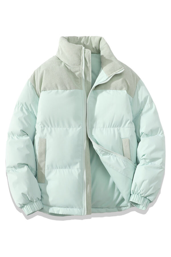 Winter Stand Collar Contrast-colored Coat - Image 10