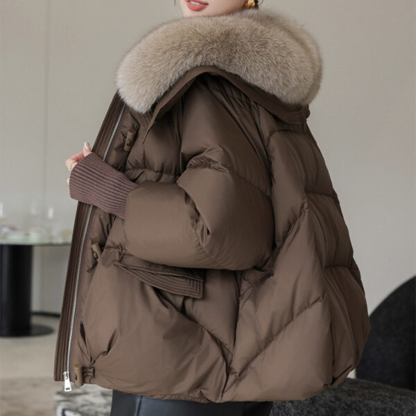 Women's Short Fur Collar Thickened Coat - Image 5